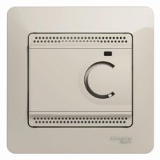 Schneider electric GLOSSA ТЕРМОСТАТ электрон.теплого пола с датчиком,+5-+50°C,10A,в сборе, МОЛОЧНЫЙ