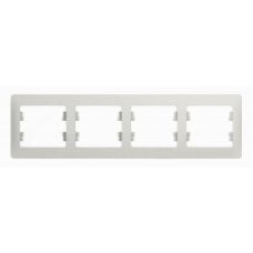 Schneider electric GLOSSA 4-постовая РАМКА, горизонтальная, ПЕРЛАМУТРОВЫЙ