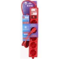 Powercube Сетевой Фильтр 5*3 м красный 10А