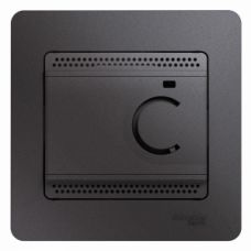 Schneider electric GLOSSA ТЕРМОСТАТ электрон.теплого пола с датчиком, +5-+50°C,10A,в сборе, ГРАФИТ