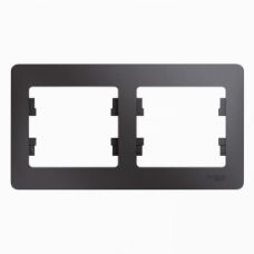 Schneider electric GLOSSA 2-постовая РАМКА, горизонтальная, ГРАФИТ