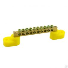 Шина нулевая TS-0609B 6х9 6 отв. на угловых изоляторах жел. ЭНЕРГИЯ