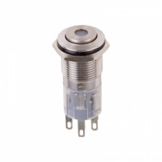 Кнопка антивандальная Ø16 220В Фикс (5с) ON-OFF/OFF-ON синяя REXANT