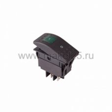 Выключатель клавишный 12V 35А (4с) ON-OFF зеленый с подсветкой REXANT