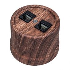 BIRONI Розетка RJ45 компьютерная двойная, пластик, цвет Канадский Клён