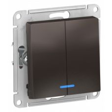 Schneider Electric ATLASDESIGN 2-клавишный ВЫКЛЮЧАТЕЛЬ с подсветкой, сх.5а, 10АХ, механизм, МОККО