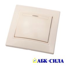 АБК-СИЛА Выключатель 1-кл с подсветкой 10А "ПАНДОРА" слоновая кость