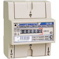 Счетчик ЭНЕРГОМЕРА CE101 R5 145 M6 230В 5-60А кт 1,0; МОУ DIN
