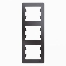 Schneider electric GLOSSA 3-постовая РАМКА, вертикальная, ГРАФИТ