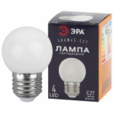 ERAW45-E27 ЭРА LED Р45-1W-E27 ЭРА (диод. шар, бел., 4SMD, 1W, E27, для белт-лайт) (10/100/6000)