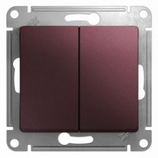 Schneider electric GLOSSA 2-клавишный ПЕРЕКЛЮЧАТЕЛЬ,сх.6/2,10AX, механизм, БАКЛАЖАНОВЫЙ