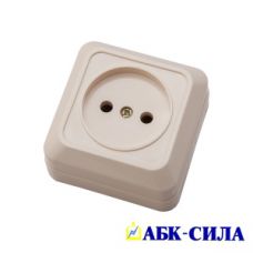 АБК-СИЛА Розетка одноместная без з/к 16А 220В (керамика) "АЛЬТАИР" слоновая кость
