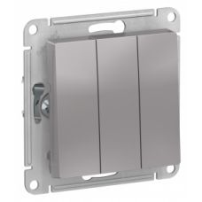 Schneider Electric ATLASDESIGN 3-клавишный ВЫКЛЮЧАТЕЛЬ, сх.1+1+1, 10АХ, механизм, АЛЮМИНИЙ